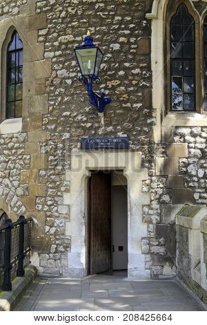 LONDON, GREAT BRITAIN - MAY 16, 2014: This is the passage to the Lanthorn Tower from the side of the fortress walls of London Tower.