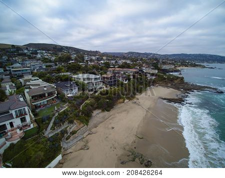 Aerial View Of Shaws Cove, Laguna Beach, California.