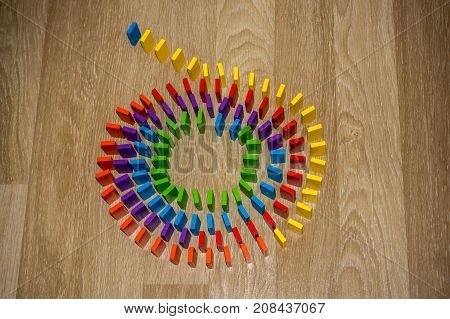 Coorful Domino Blocks On White Background