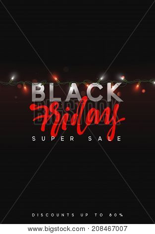 Black Friday sale, banner, poster advert. Card offert promotion design.