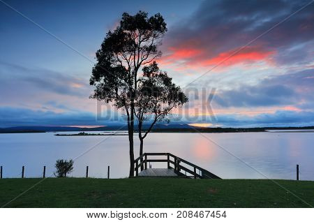 Dawn skies with soft cool hues over Mallacoota Australia