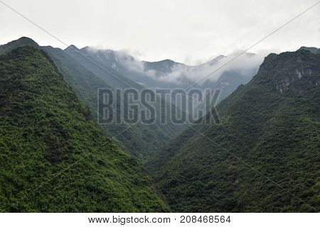 Majestic Three Gorges in Hunan province in China.