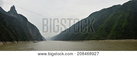 Majestic Three Gorges and Yangtze River in Hubei province in China.