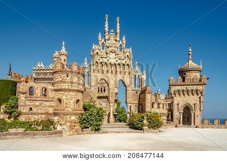 View at the Colomares castle in Benalmadena dedicated of Christopher Columbus