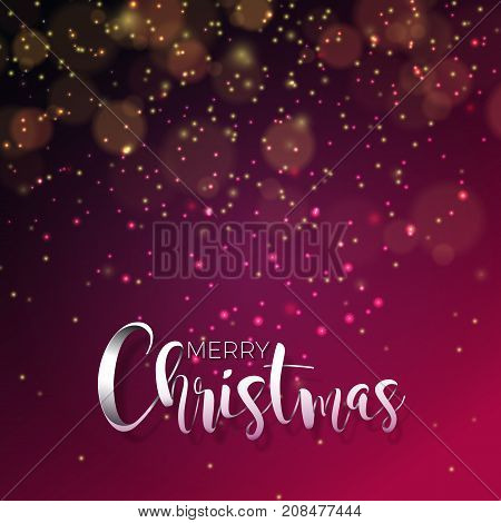 Vector illustration on a christmas theme with glowing lights and typography. Creative Holiday design for greeting card