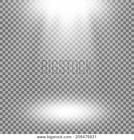 Vector spotlight light effects. isolated on transparent background white color