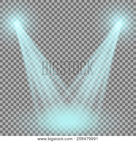 Vector spotlight light effect isolated and transparent