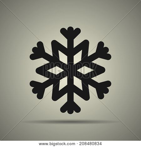 Snowflake icon in flate style black and white colors isolated