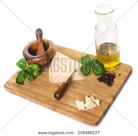 parmesan cheese in front of white background