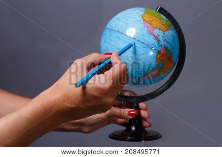 Our globe is painted in rich blue color of the ocean