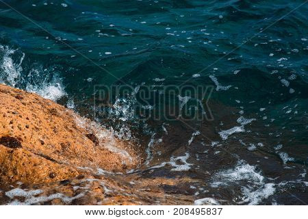 Sea water of emerald color. Summer mood. Warm sea.