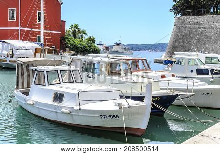 ZADAR, CROATIA - 15 JULY, 2017: Port of Fosa in the city of Zadar, Croatia