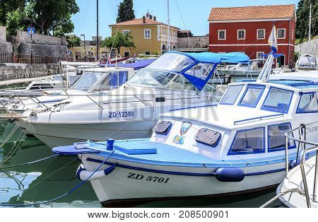 ZADAR, CROATIA - 15 JULY, 2017: Port of Fosa in the city of Zadar, Croatia