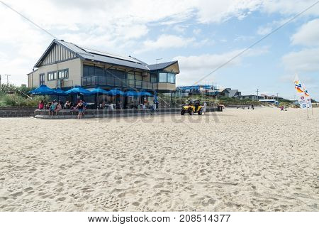 Melbourne, Australia - February 11, 2017: Edithvale Life Saving Club building. Club volunteers patrol Edithvale Beach.