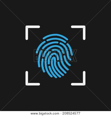 Fingerprint element. Thumbprint isolated on background. Fingermark symbols. Vector stock.