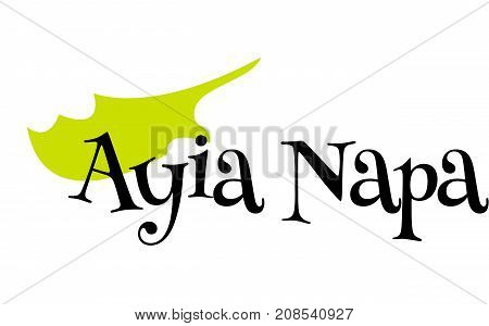 AYIA NAPA sticker. Authentic design graphic stamp.