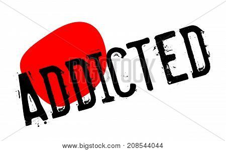 ADDICTED sticker. Authentic design graphic stamp. Original series