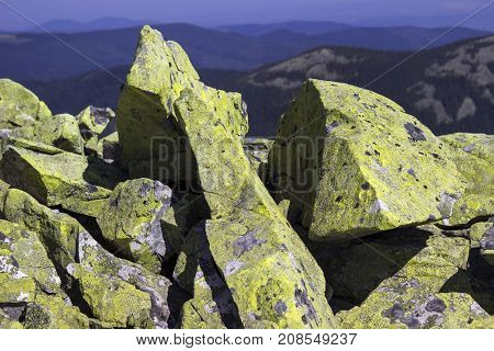 Mountains Gorgan In The Carpathian Mountains In Ukraine. A Lot O