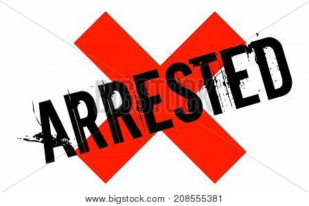 ARRESTED sticker. Authentic design graphic stamp. Original series