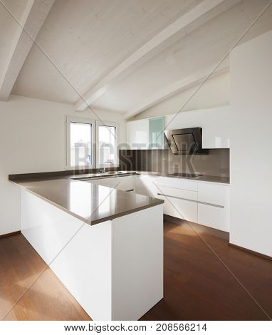 Modern kitchen in a new loft