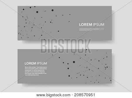 Polygonal abstract background with connected line and dots. Modern cover brochure with technological design for future world projects.