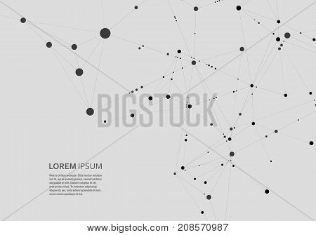 Polygonal abstract background with connected line and dots. Modern technological design for future world projects.