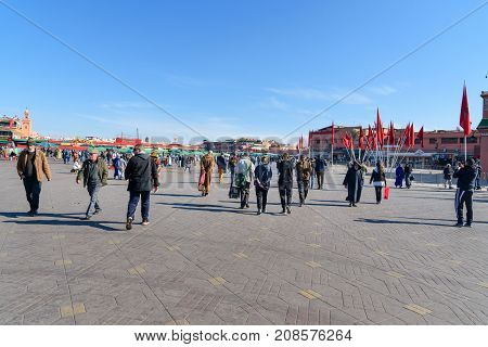 Jeema El Fna Square In Marrakech. Morocco