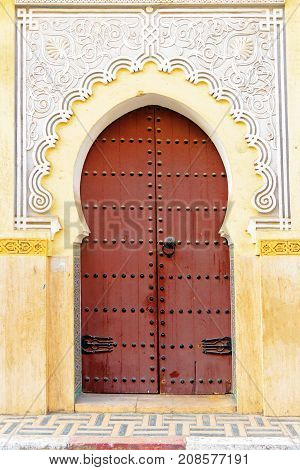 Traditional Moroccan entry door in  Fes. Morocco