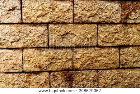 Brick Background texture in yellow and brown colors
