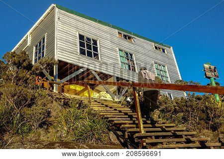Laban Rata,Sabah-March 12,2016:Laban Rata hostel built at 3,273 meter above sea level in Mountain Kinabalu,Sabah.It is for climbers to rest before summiting to the mountain Kinabalu peak.
