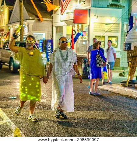 Provincetown Massachusetts USA August 2017 at the end of Cape Cod Provincetown has a large gay population of residents and tourists.