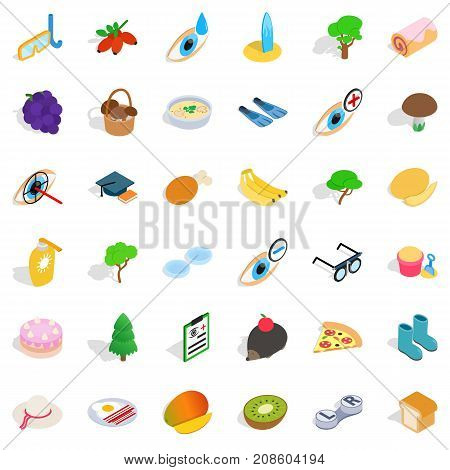 Berry icons set. Isometric style of 36 berry vector icons for web isolated on white background