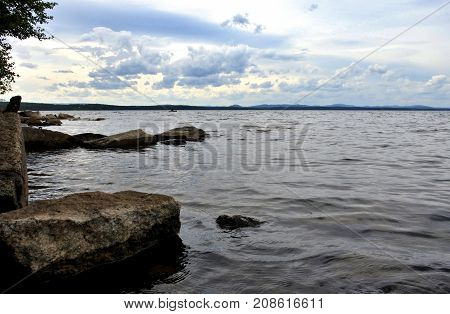 Day Lake In Grey Cloudy Weather