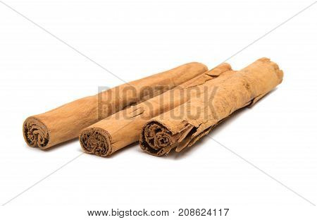cinnamon sticks aromatic isolated on white background
