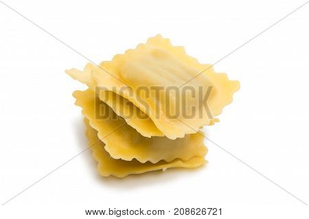 ravioli  italian pasta isolated on white background