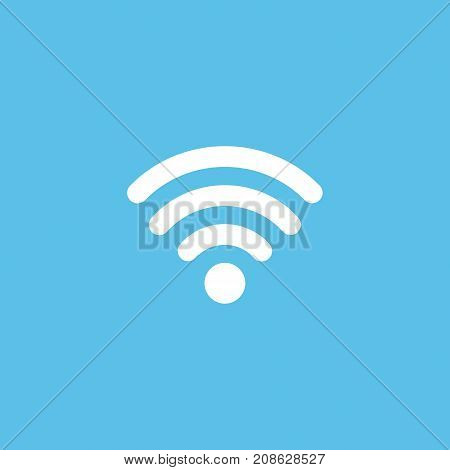 Wi fi flat vector icon on a blue background