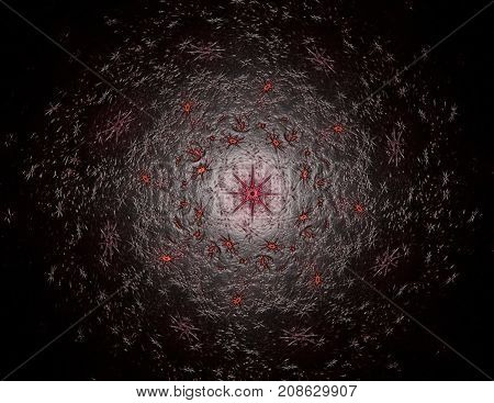 Geometry of Space series. Visually attractive backdrop made of conceptual grids curves and fractal elements suitable as element for layouts on physics mathematics technology science and education.
