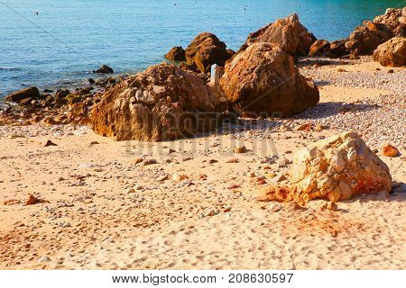 Portinho da Arrabida - beach in the Parque Natural da Arrabida Setubal peninsula Portugal