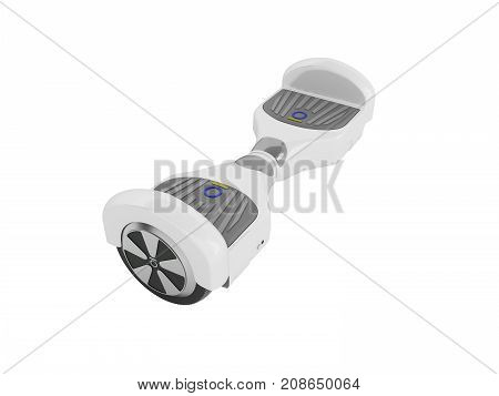 Gyroboard White From The Back Perspective 3D Render On A White Background No Shadow