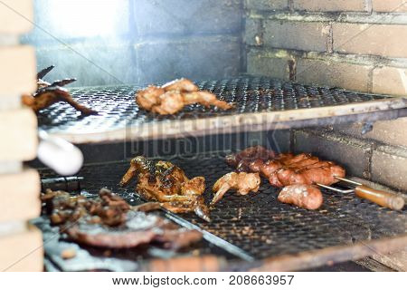 Brazilian Meat Grilling At A Churrasco