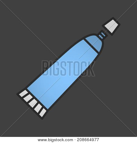 Toothpaste color icon. Cream tube. Isolated vector illustration