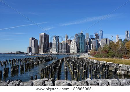 Brooklyn Bridge New York Manhattan Hudson River .