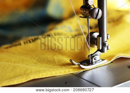 Close-up Detail Of The Sewing Machine