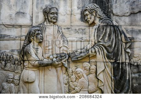 Sculpture of Jesus Christ. Bangkok Christian College, Bangkok Thailand