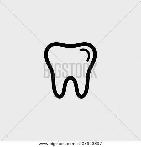 Tooth flat vector icon on a gray background