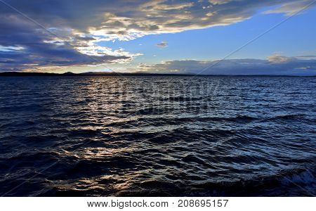 Evening Lake In Cloudy Weather