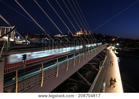 Golden Horn Metro Bridge In Istanbul, Turkey