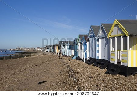 Beach Huts, Thorpe Bay, near Southend, Essex, England