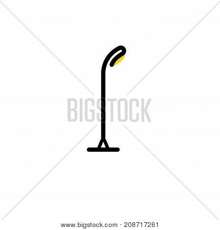 Outline streetlight icon. Isolated parks design element vector illustration on white background in lineart new moderm style
