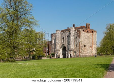 Cathedral And Abbey Church Of Saint Alban In St.albans England Uk